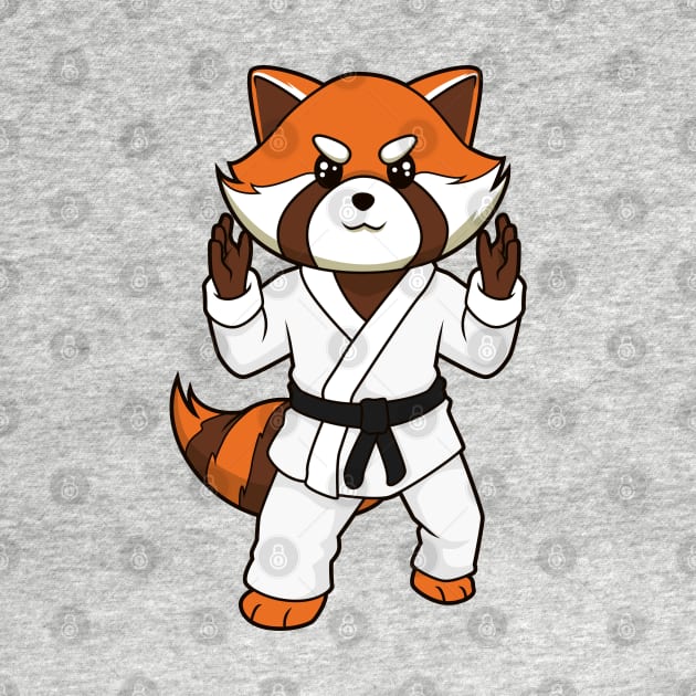 Cartoon red panda doing judo by Modern Medieval Design